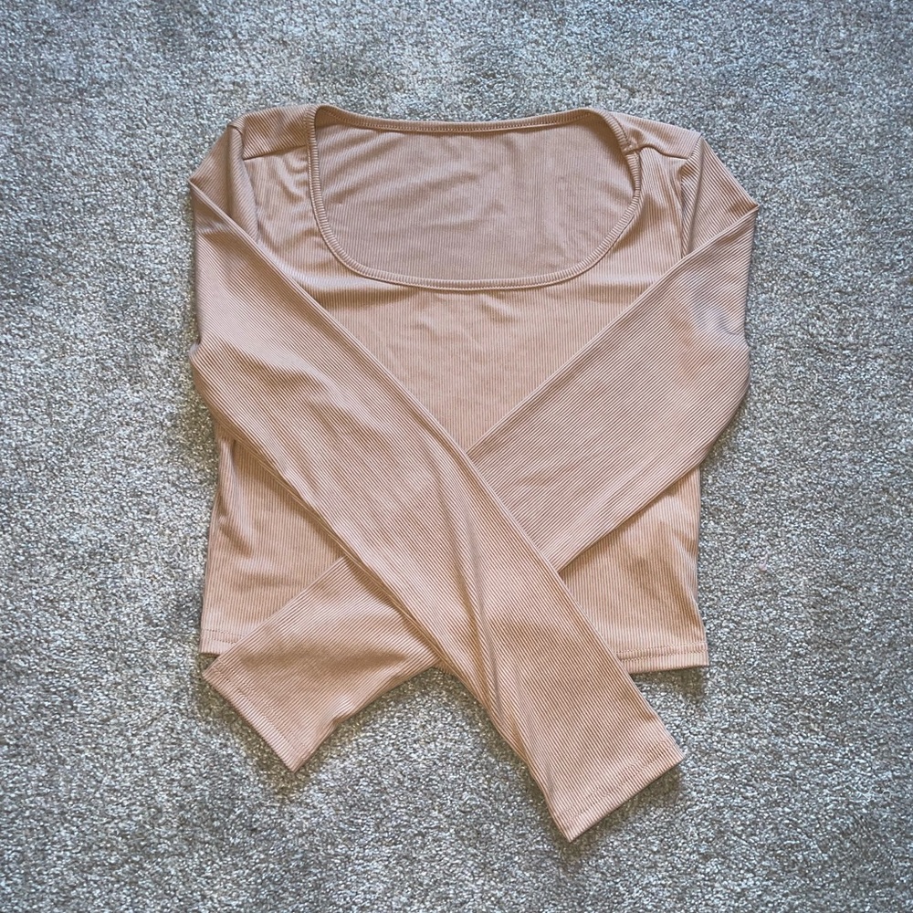 SHEIN Women’s Long Sleeve Ribbed Top, Cropped